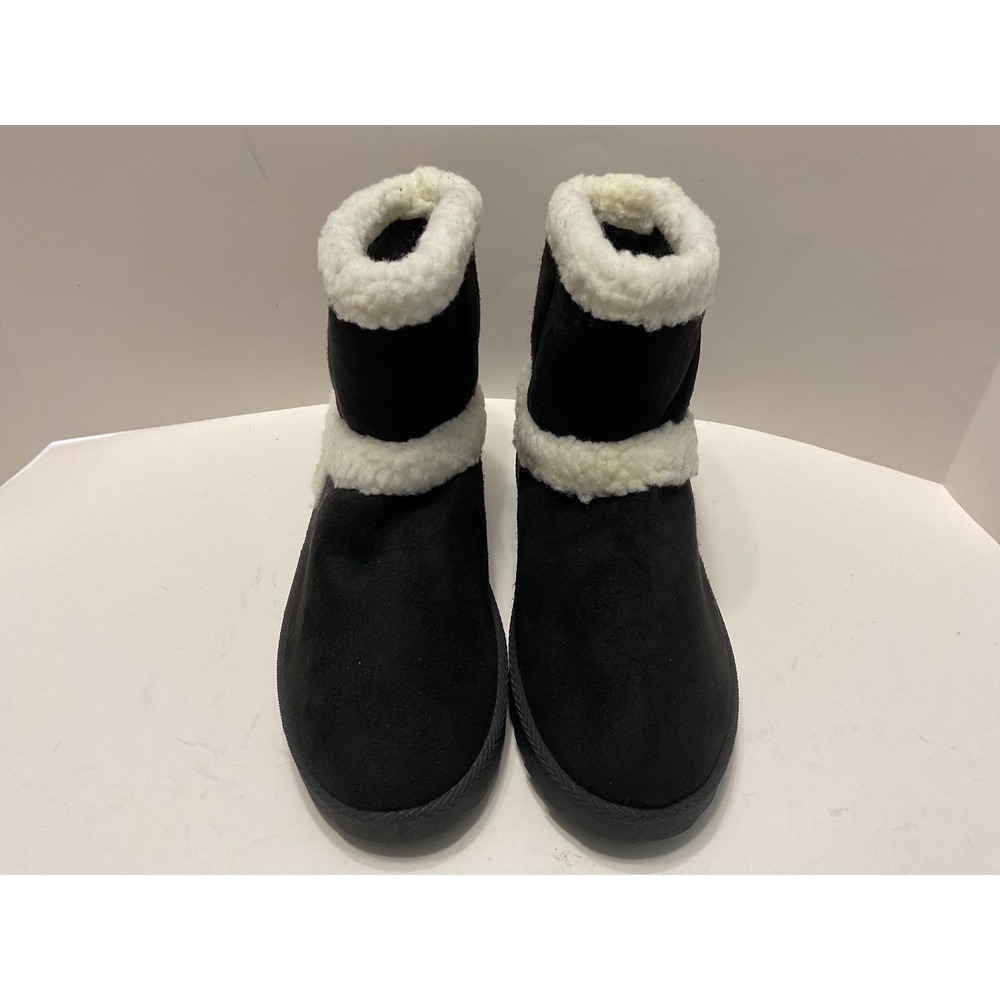 Olivia Miller Womens‎ Black Faux Suede Fur Trim Ankle Boots OMP-2555 Size 6.5